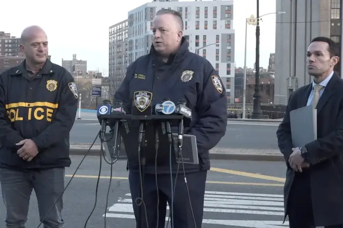 Chief of Patrol John Chell briefs the media on Sunday after police shot a man in the Bronx.